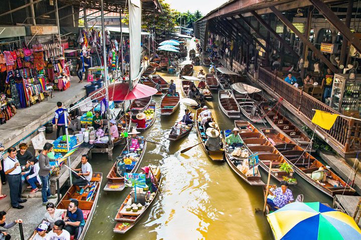 Los mejores mercados flotantes de Tailandia