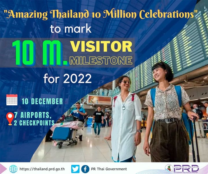 태국, 내일 1천만 번째 방문객 예상 태국, 내일 1천만 번째 방문객 예상